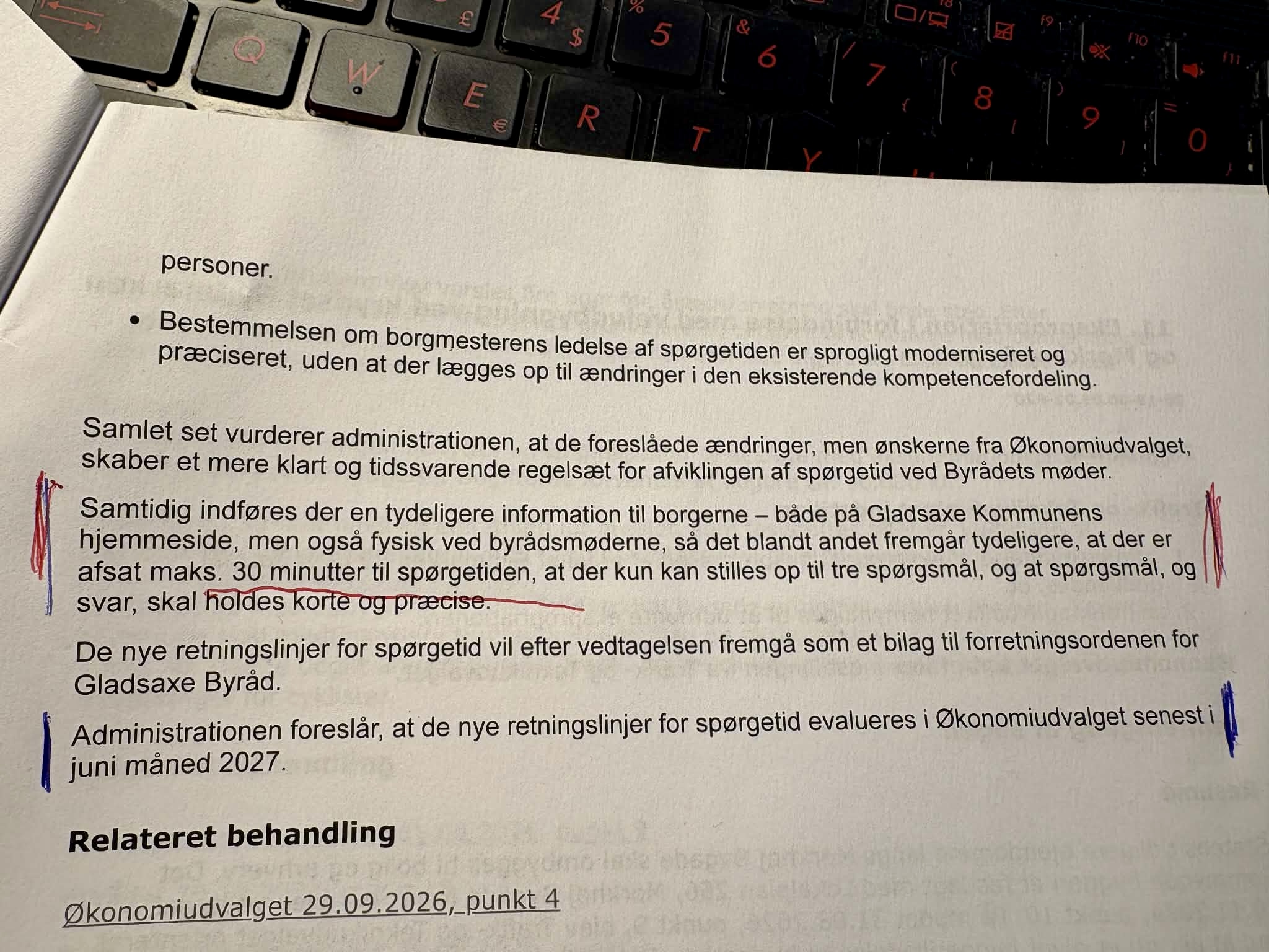 Spørgetiden strammes op